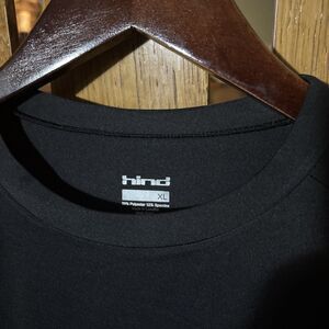 Hind Mens XL Activewear Shirt 365 Run Black Crew Neck Long Sleeve